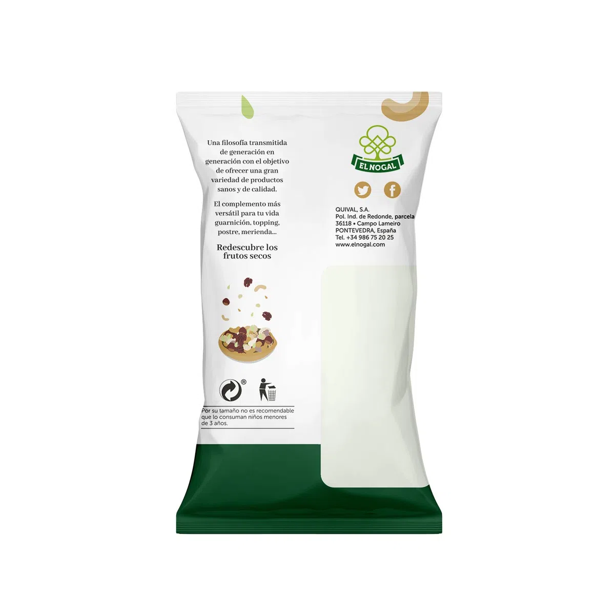 EL NOGAL Frutos Secos Avellana Tostada Bolsa, 120 G