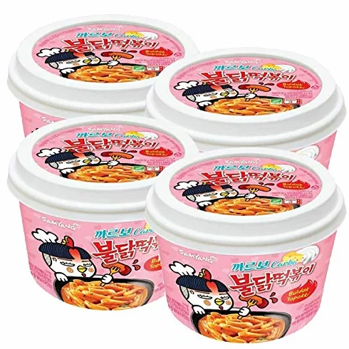 Samyang Hot Chicken Tteokbokki Pastel de arroz CARBONARA (paquete de 4)