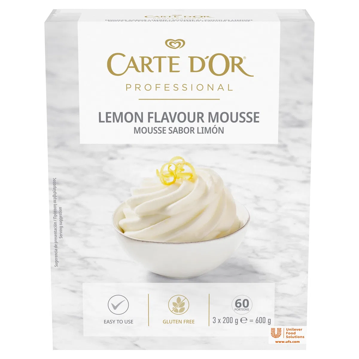 Mousse de Limón- Carte D´Or- 60 raciones- 3 bolsas de 200 gramos