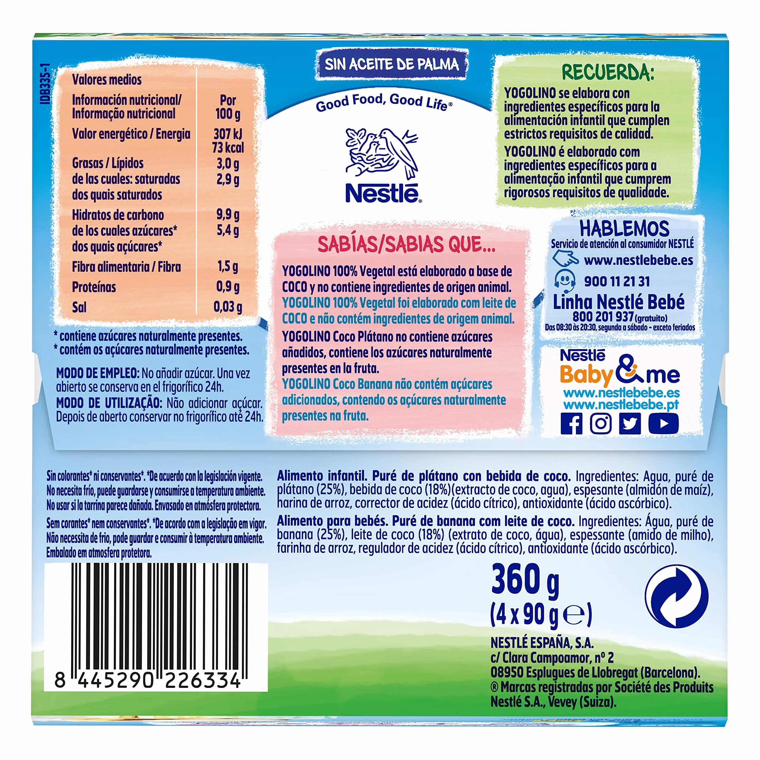 YOGOLINO NESTLÉ Coco Plátano, Pack de 6 (4x90g)