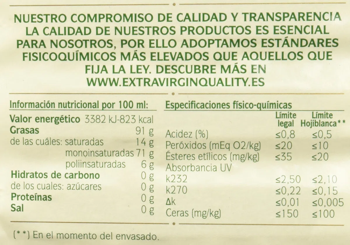 Hojiblanca, Aceite de oliva (Virgen extra) - 5l.
