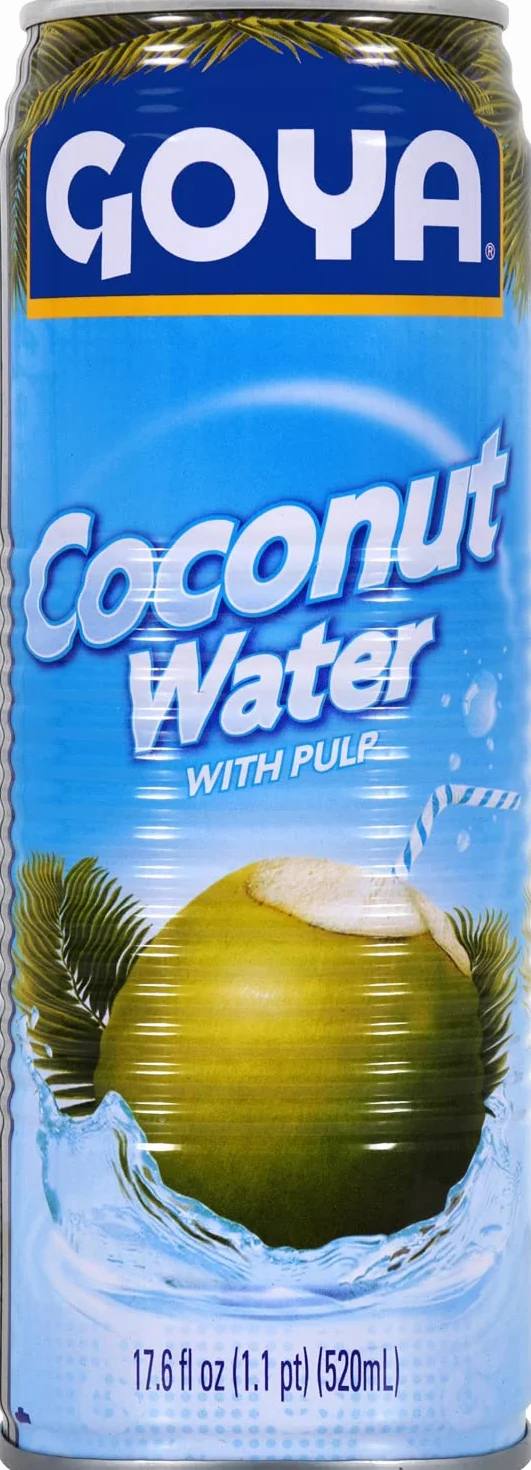 Goya Agua de Coco 520 ml, Refrescante Agua de Coco Natural con Trocitos de Pulpa, Sabor Tropical, Hidratante y Reconstituyente con Electrolitos y Minerales