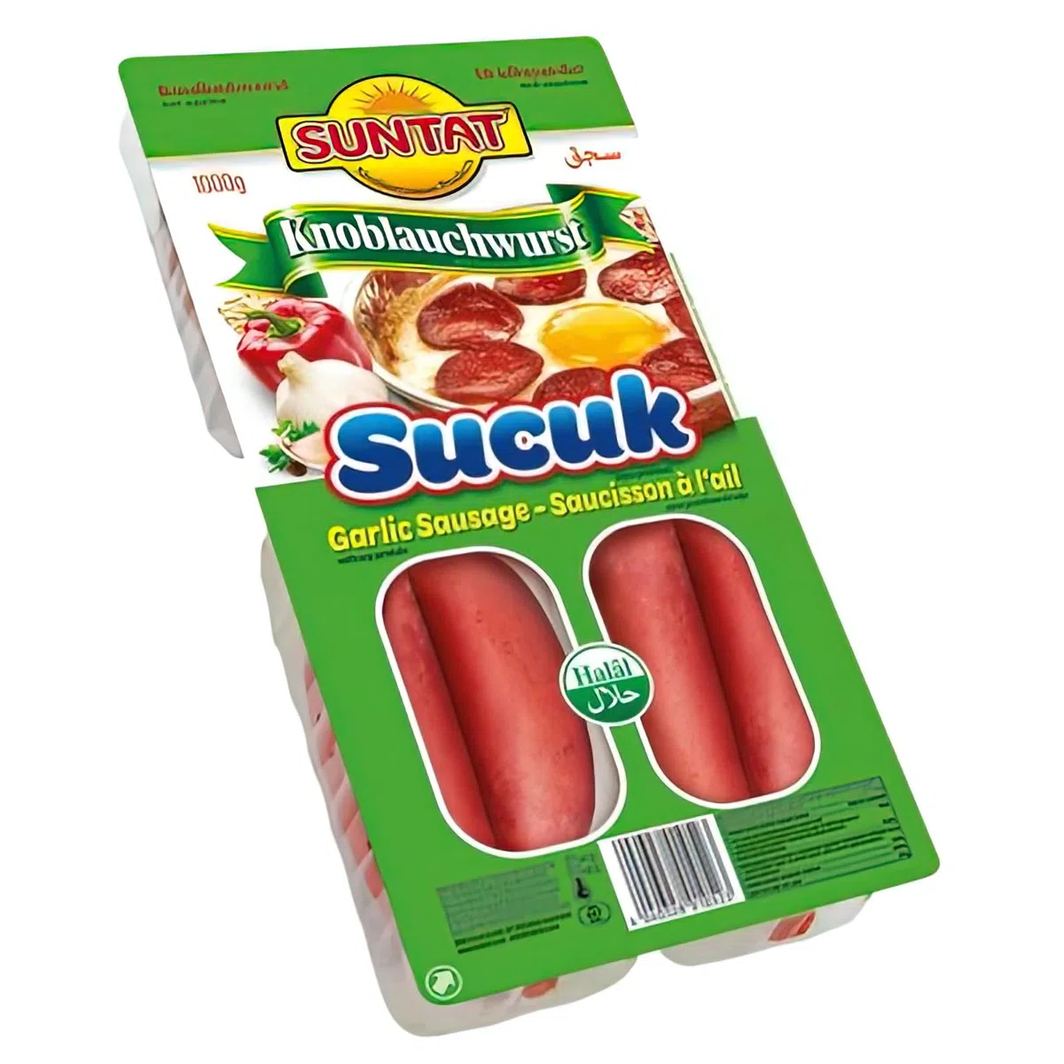Salchicha de ajo picante - 1000 g Parmak Sucuk, deliciosa salchicha de ajo al estilo turco 1 Kg