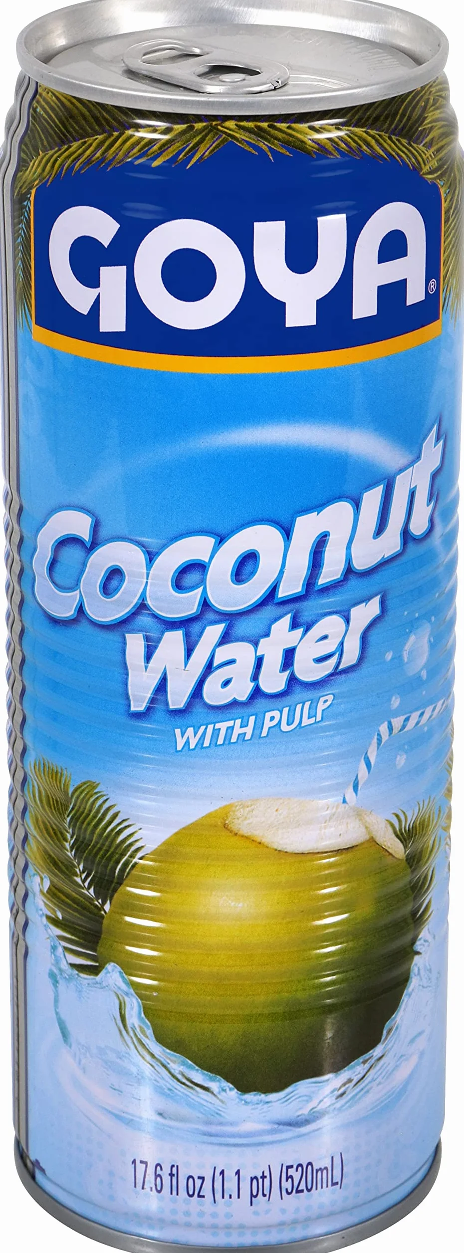 Goya Agua de Coco 520 ml, Refrescante Agua de Coco Natural con Trocitos de Pulpa, Sabor Tropical, Hidratante y Reconstituyente con Electrolitos y Minerales