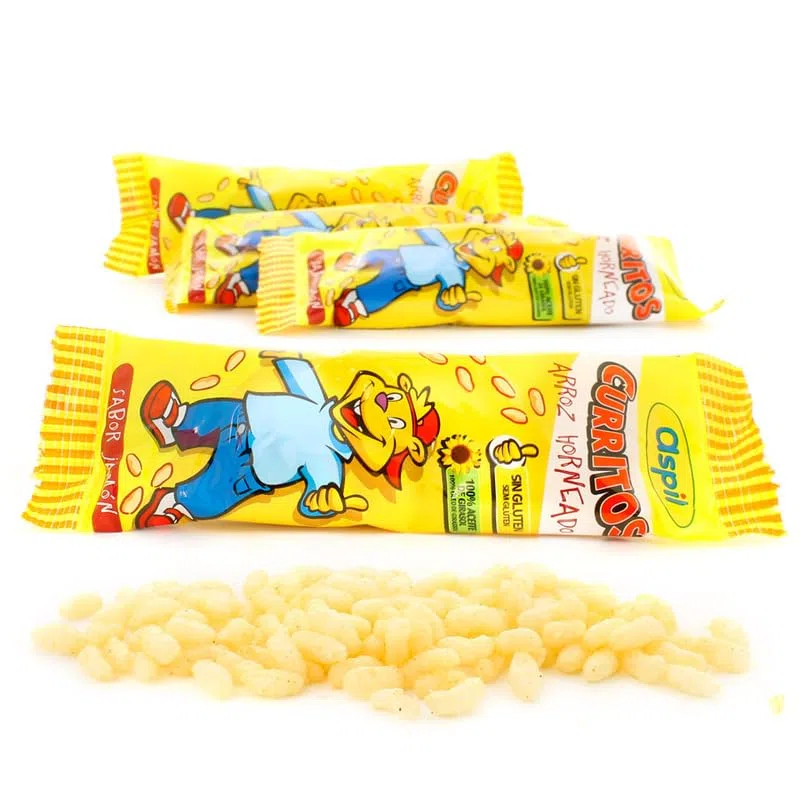 BOLSITAS CURRITOS ARROZ INFLADO JAMON ASPIL 50 UNIDADES