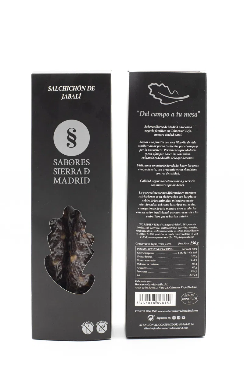 Salchichón de Jabalí Sabores Sierra de Madrid, 250g