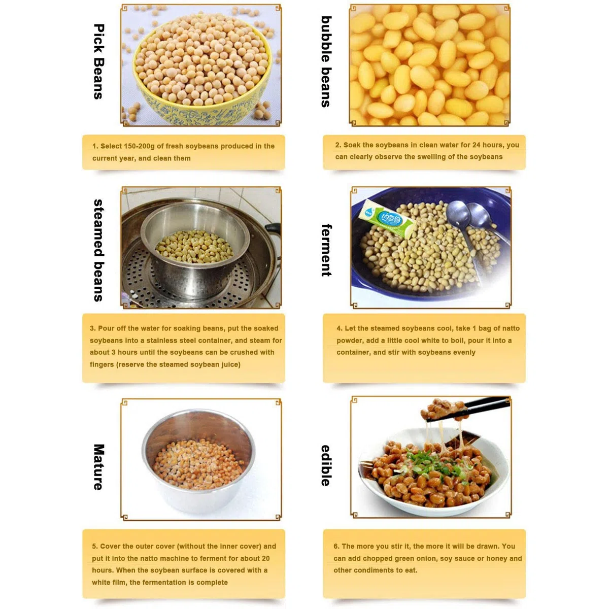 Halatua fermentación Natto - Soja Tostada 0.35 oz | Natural Nattokinase liofilizado Vitamina alimentaria fermentada para el hogar
