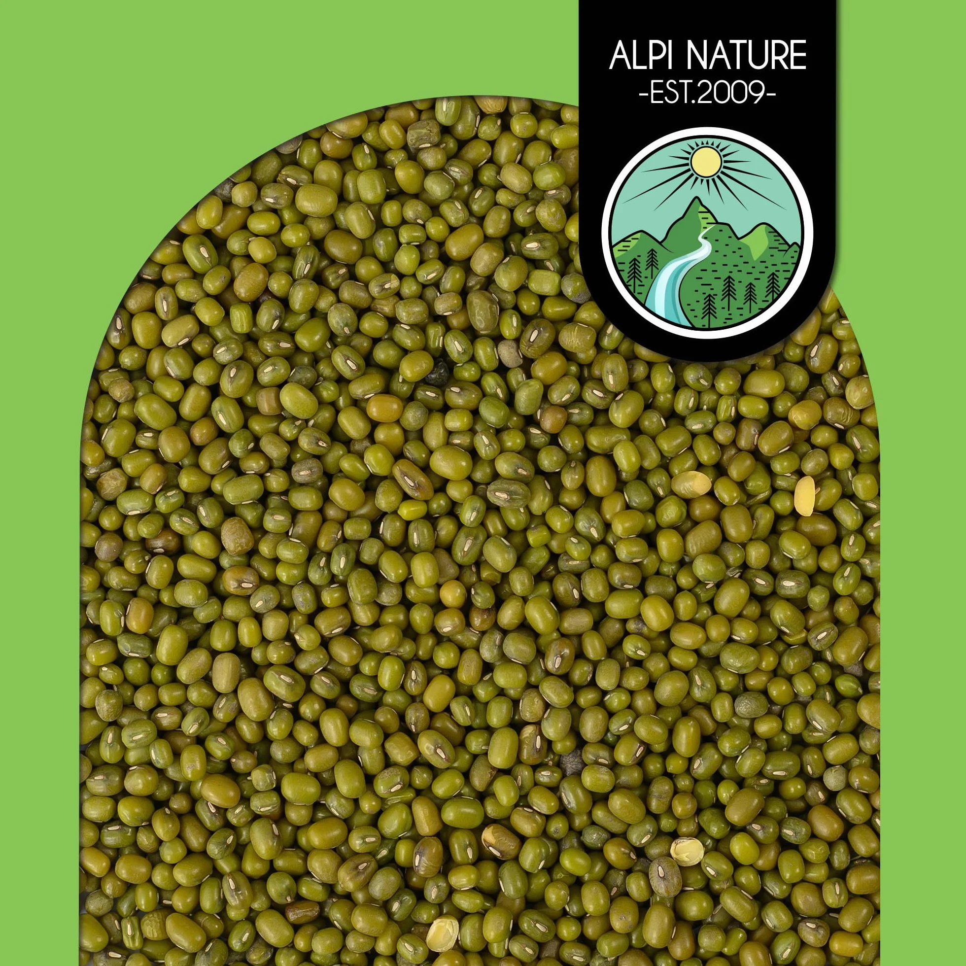 Alpi Nature Frijoles Mungo Orgánicos 1kg, Frijoles Mungo Verdes Enteros para Cocinar, sin Gluten