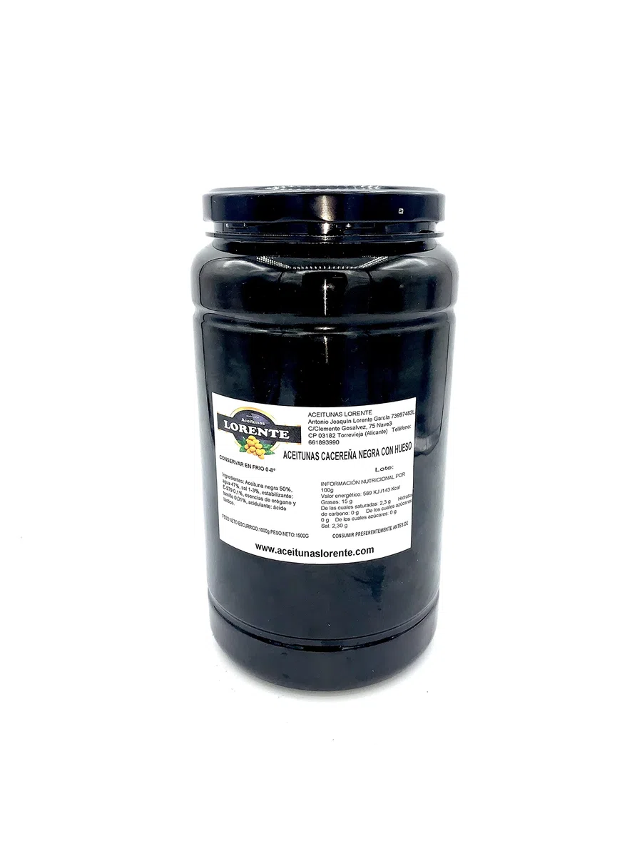 Aceitunas Cacereña Negra con Hueso (1 Kg.)