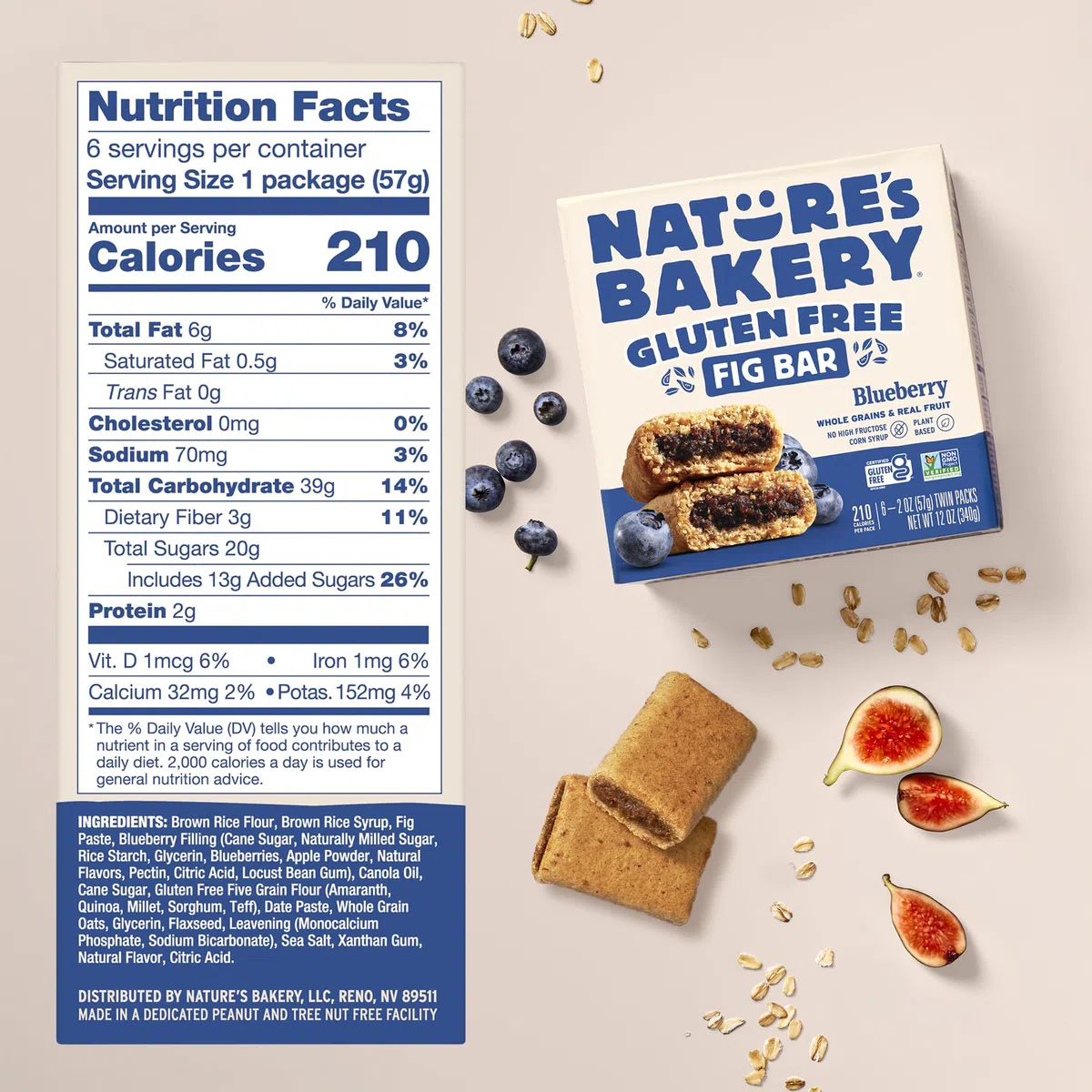 Nature's Bakery Fig Bar Blueberry - 6 CT
