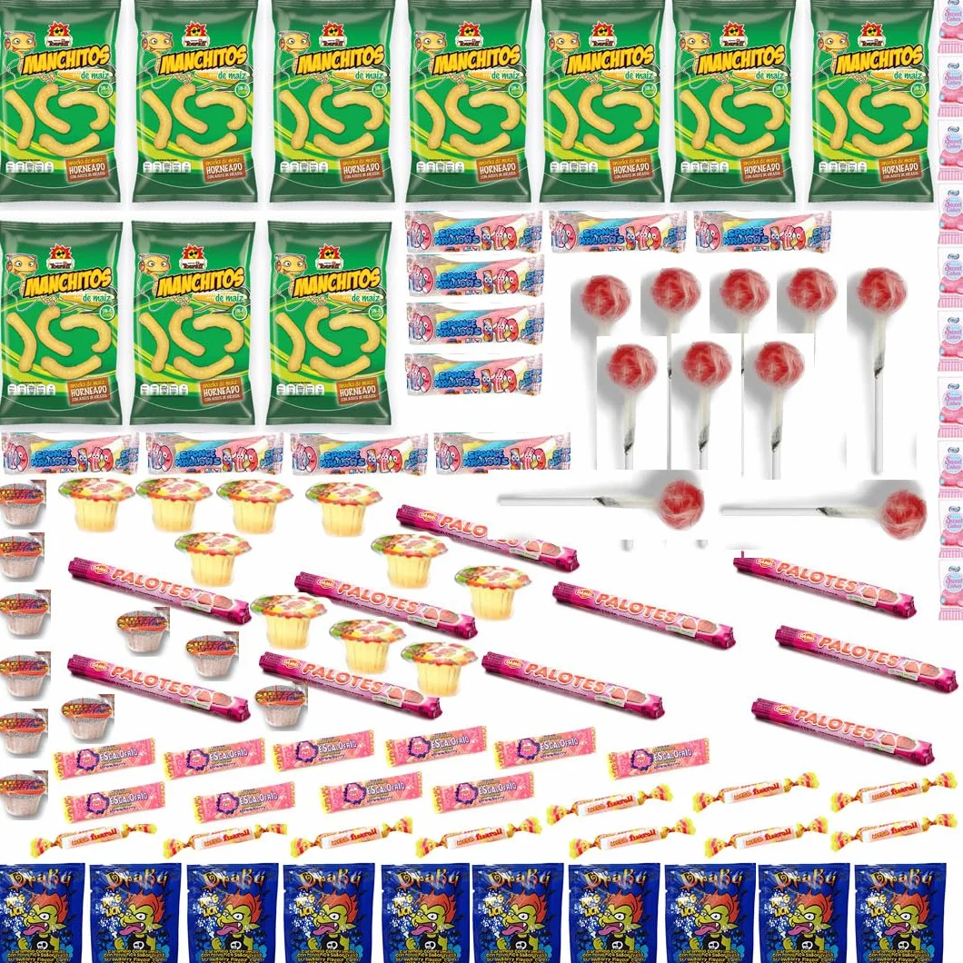 Pack Chuches, Golosinas y Caramelos Ichuches - Sin Alérgenos - Relleno de Piñata, Bolsas de Cumpleaños, Fiestas, Navidad, Halloween. Sin Gluten y Sin Leche. (100)