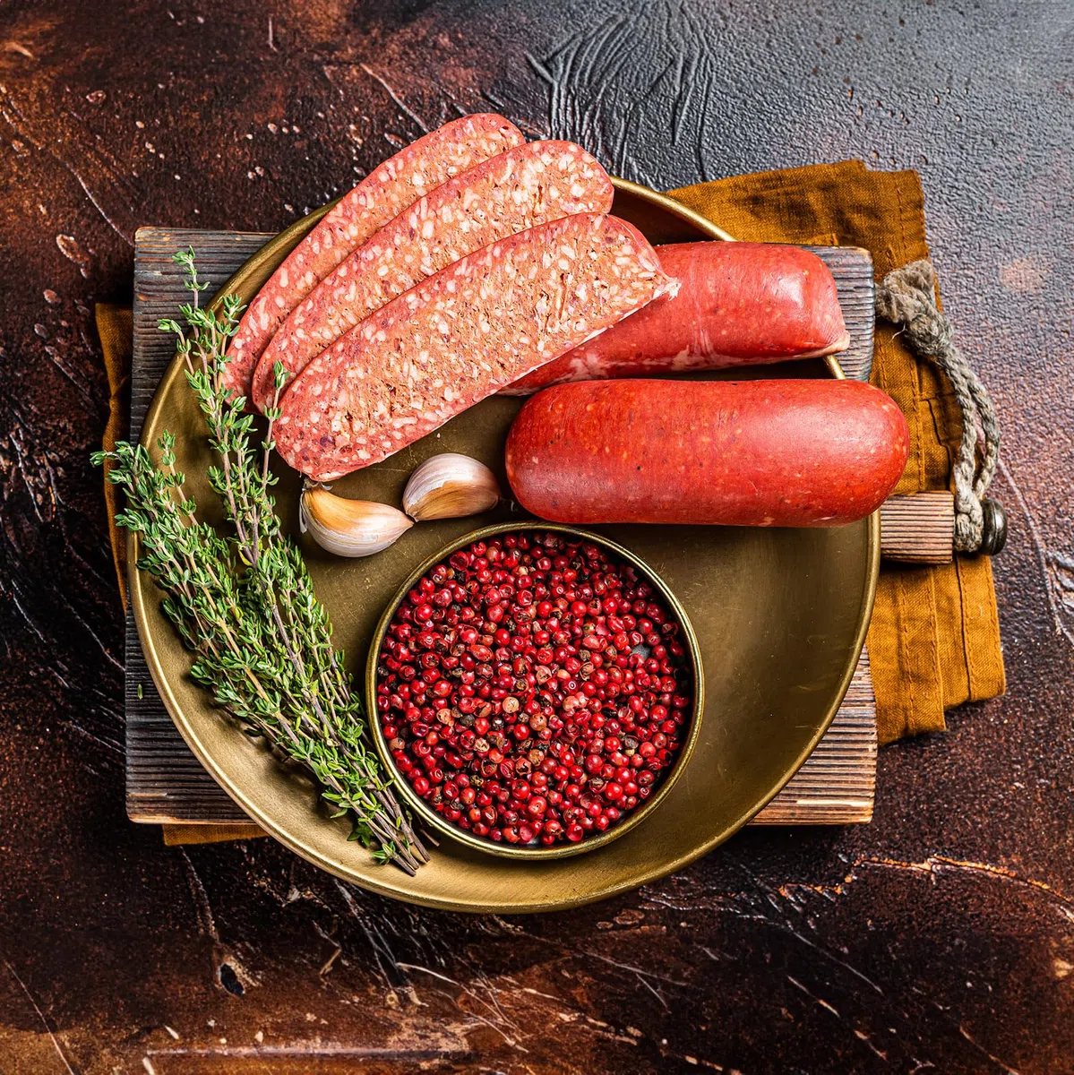 Salchicha de ajo picante - 1000 g Parmak Sucuk, deliciosa salchicha de ajo al estilo turco 1 Kg