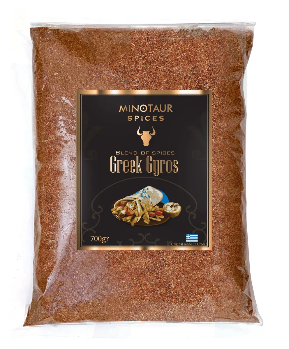 Minotaur Spices | Greek Gyros 700 g | Mezcla de especias para gyros griegos | Para cerdo y pollo, en bolsa