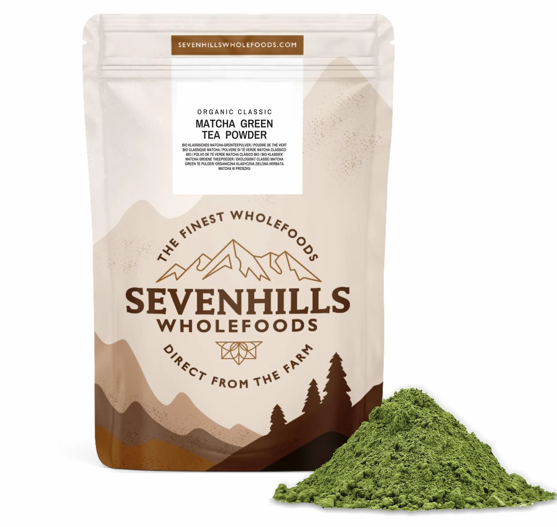 Sevenhills Wholefoods Matcha Té Verde Japonés Clásico Orgánico 200g, en Polvo, de Uji, Kyoto, Japon
