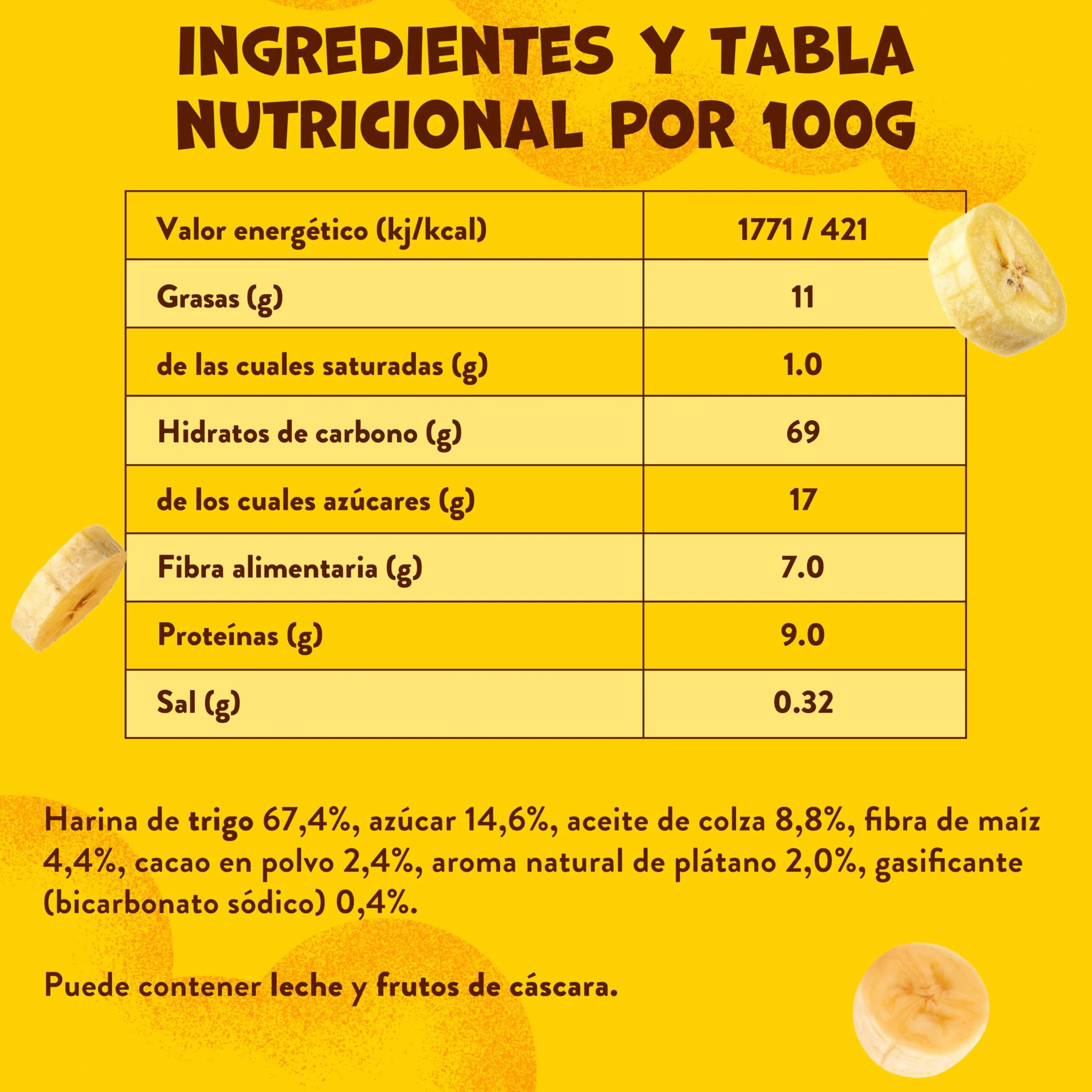 Goodies, Galletas para Niños Sabor Chocolate y Plátano, Biscuits Choco Banana Ricas en Fibra y Sin Aceite de Palma, 3 cajas 4x20g