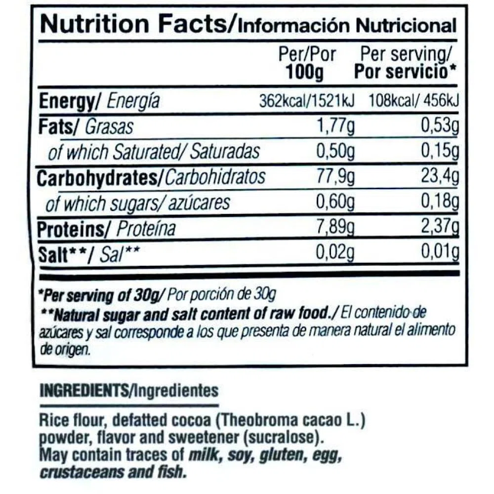 Quamtrax Nutrition - Harina de Arroz - 2 kg - Rica en proteínas, sin gluten y sabor delicioso (2000, Brownie)