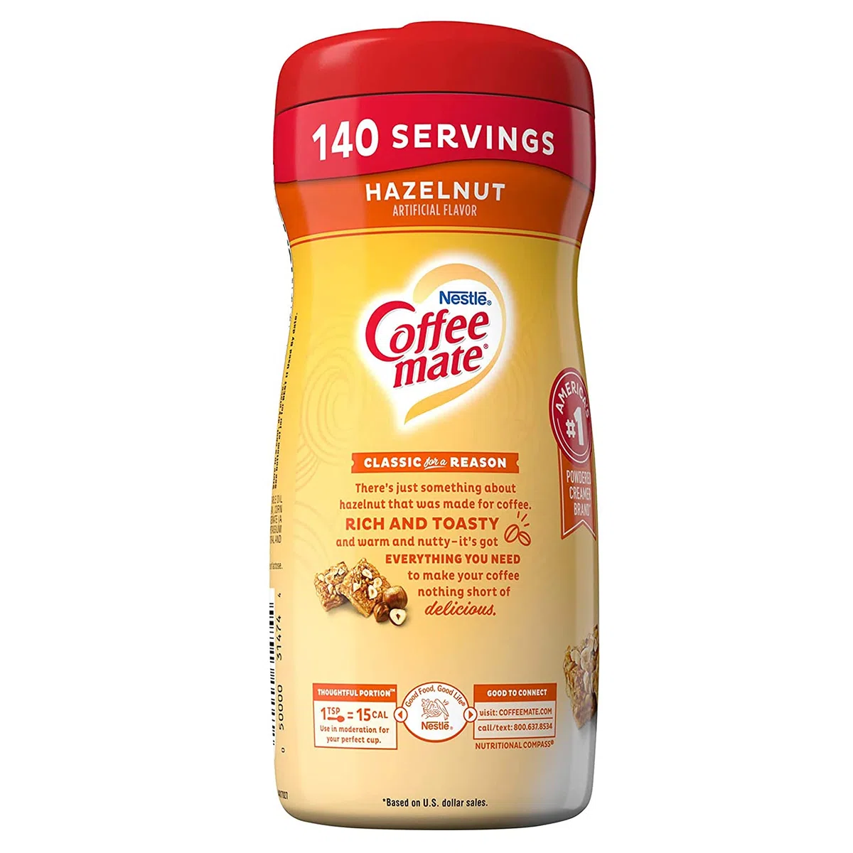 Nestle Coffee-Mate Hazelnut Powdered Coffee Creamer 15 oz - Sabor a avellana