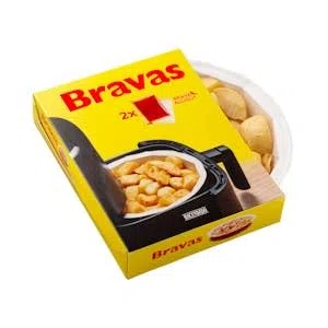 Patatas bravas con allioli y salsa picante Hacendado Bandeja 470 g Pack 2