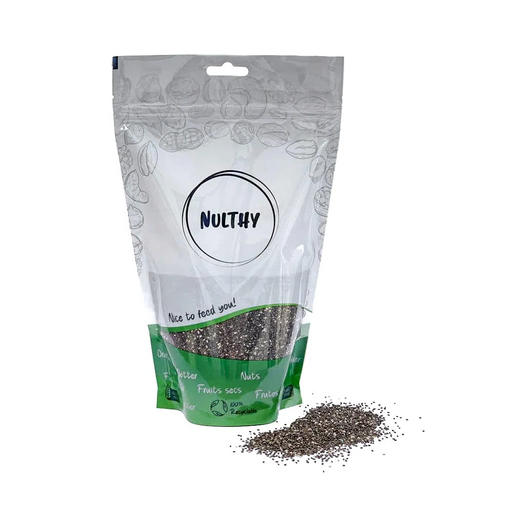 NULTHY 1kg - Semillas de Chía BIO, Semillas Naturales, Cultivo Ecológico, Fuente de Omega 3, Vegano