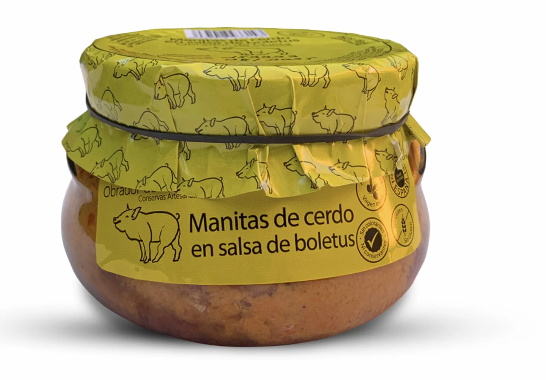 Manitas de Cerdo en Salsa de Boletus 610g | Receta Casera y Artesana | Conserva Gourmet 100% Española | Ideal como Regalo Gastronómico | Manitas de Cerdo Guisadas