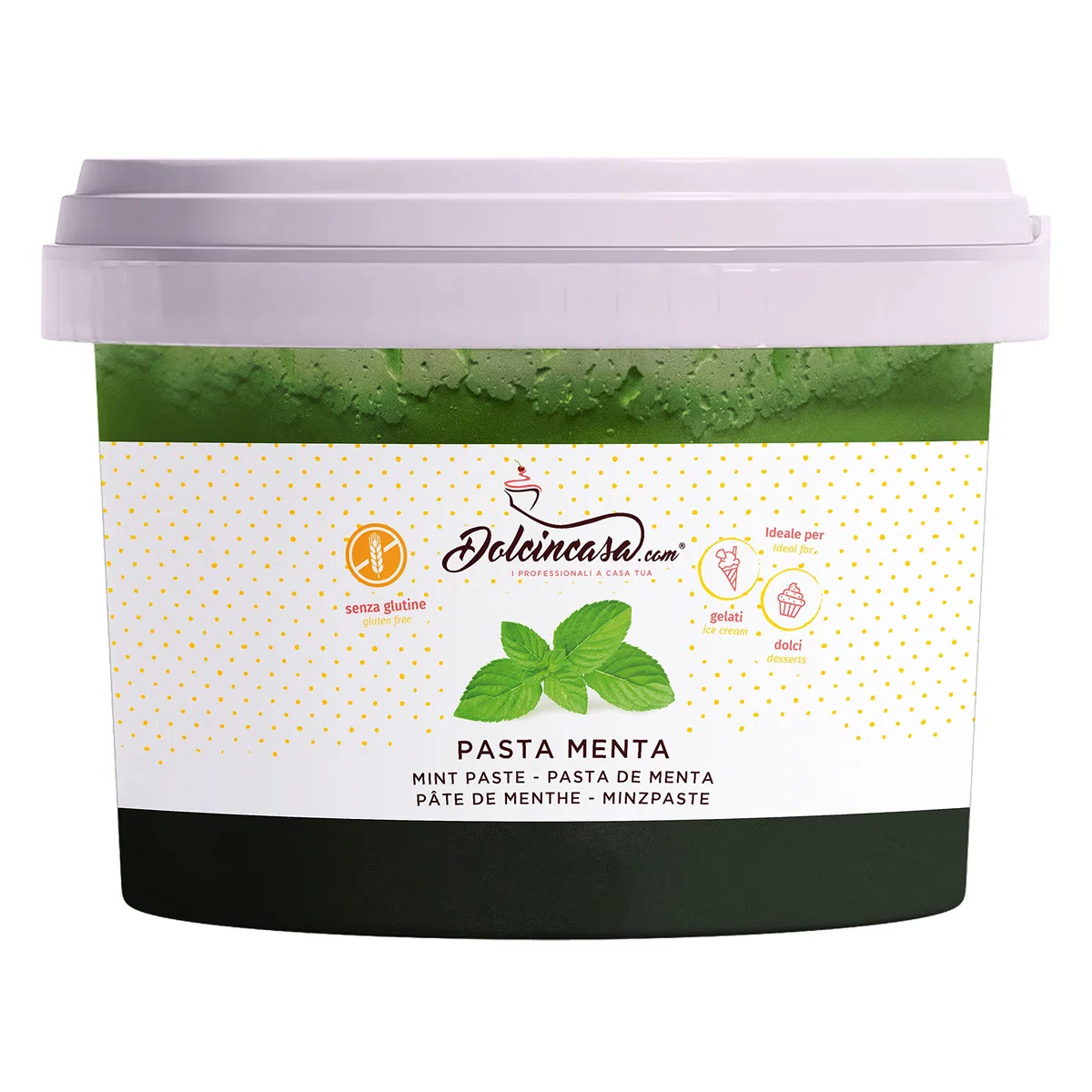 Dolcincasa.com Pasta para Helados con sabor a Menta Verde ideal para Granizados Sin Gluten