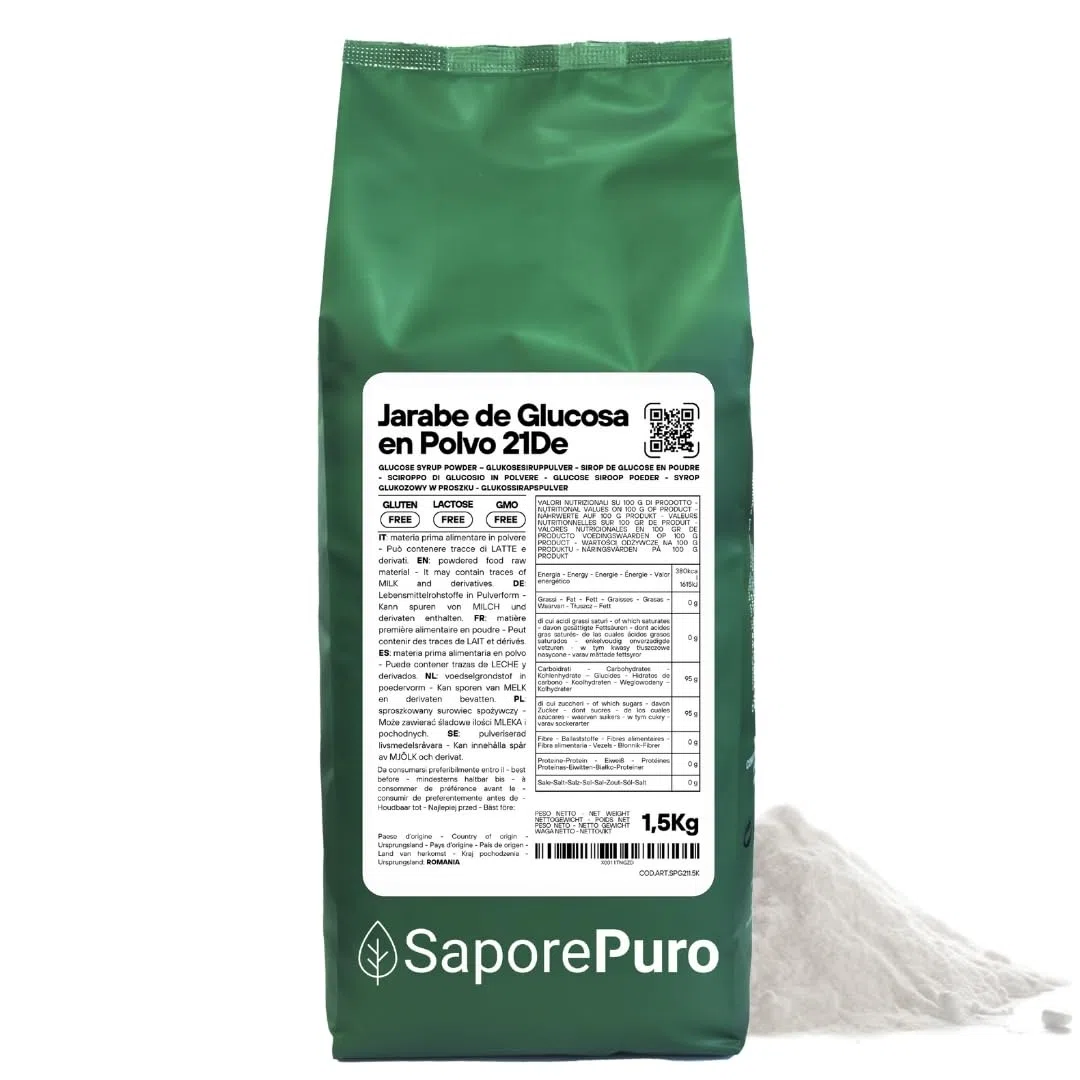 SaporePuro Jarabe de glucosa en polvo 1,5 kg - Ideal para helados, sorbetes y postres