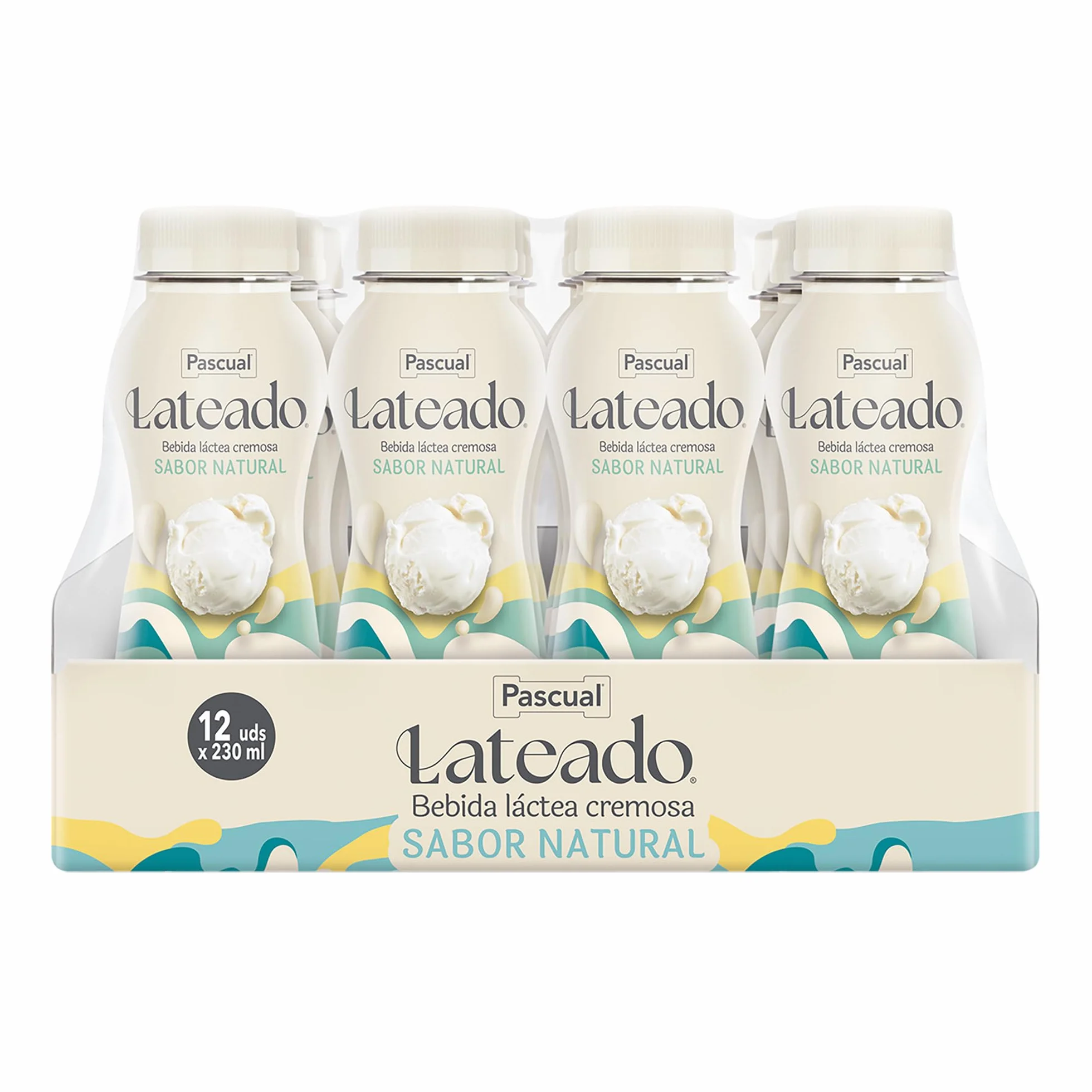 Pascual Lateado - Batido Sabor Natural - Bebida Láctea Cremosa - Caja de 12 Briks de 230 ml