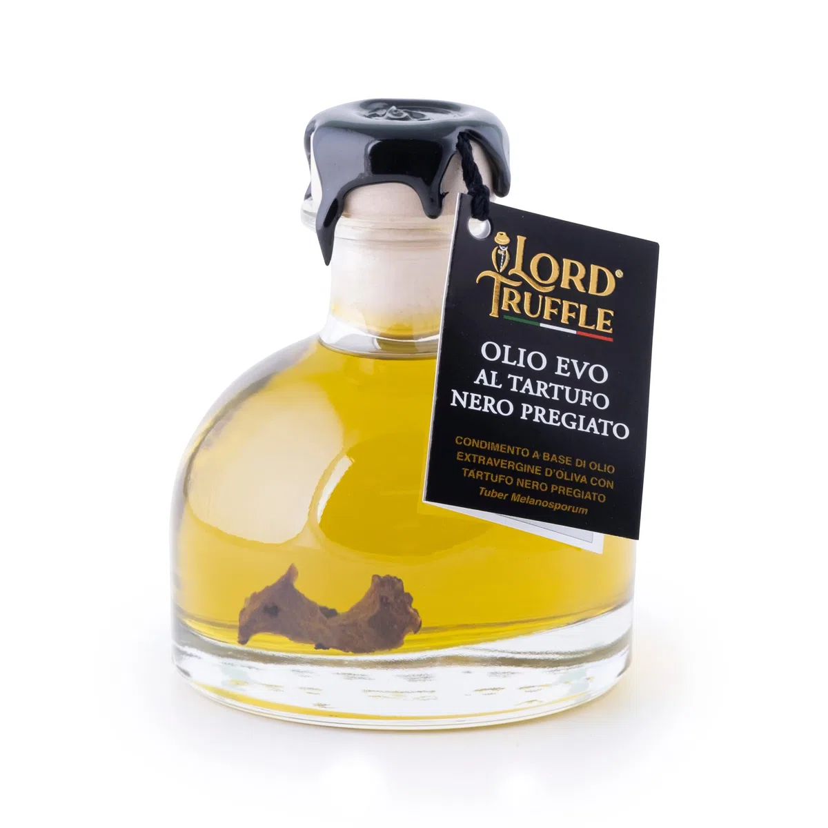 Lord Truffle | Aceite de Oliva Virgen Extra Italiano con Preciosa Trufa Negra 100ml, Aceite De Trufa De Lujo Con Trufa Negra, Sazonador para Todos los Platos, 100% Calidad Italiana