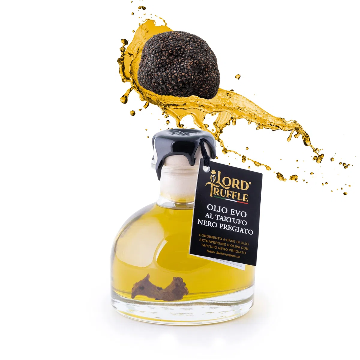 Lord Truffle | Aceite de Oliva Virgen Extra Italiano con Preciosa Trufa Negra 100ml, Aceite De Trufa De Lujo Con Trufa Negra, Sazonador para Todos los Platos, 100% Calidad Italiana