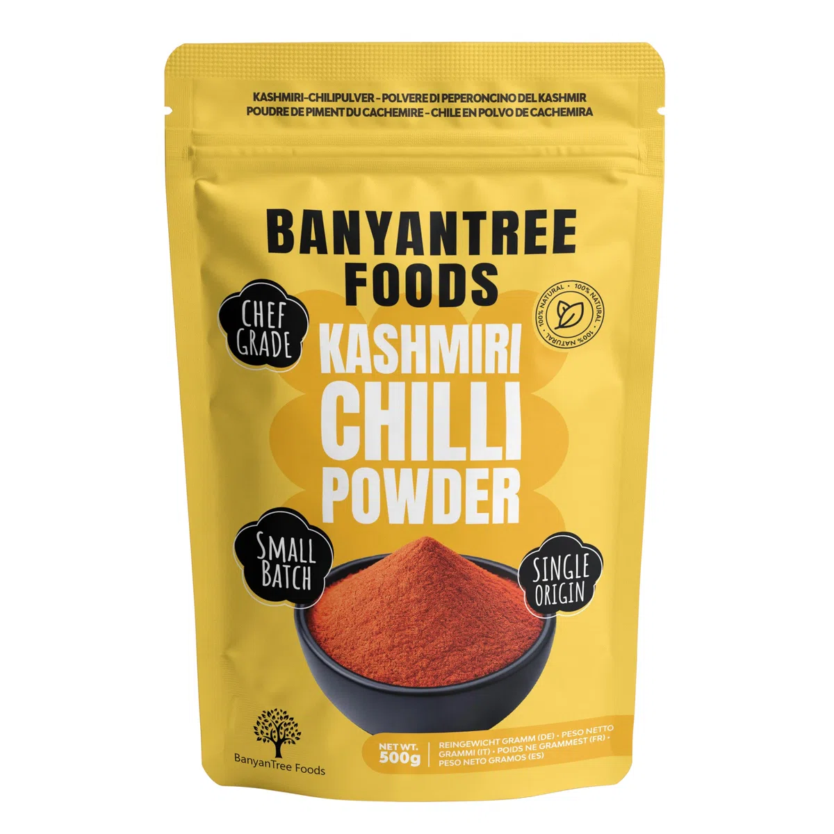 BanyanTree Foods Chiles rojos de Cachemira (Kashmiri Chilli Powder) 500g