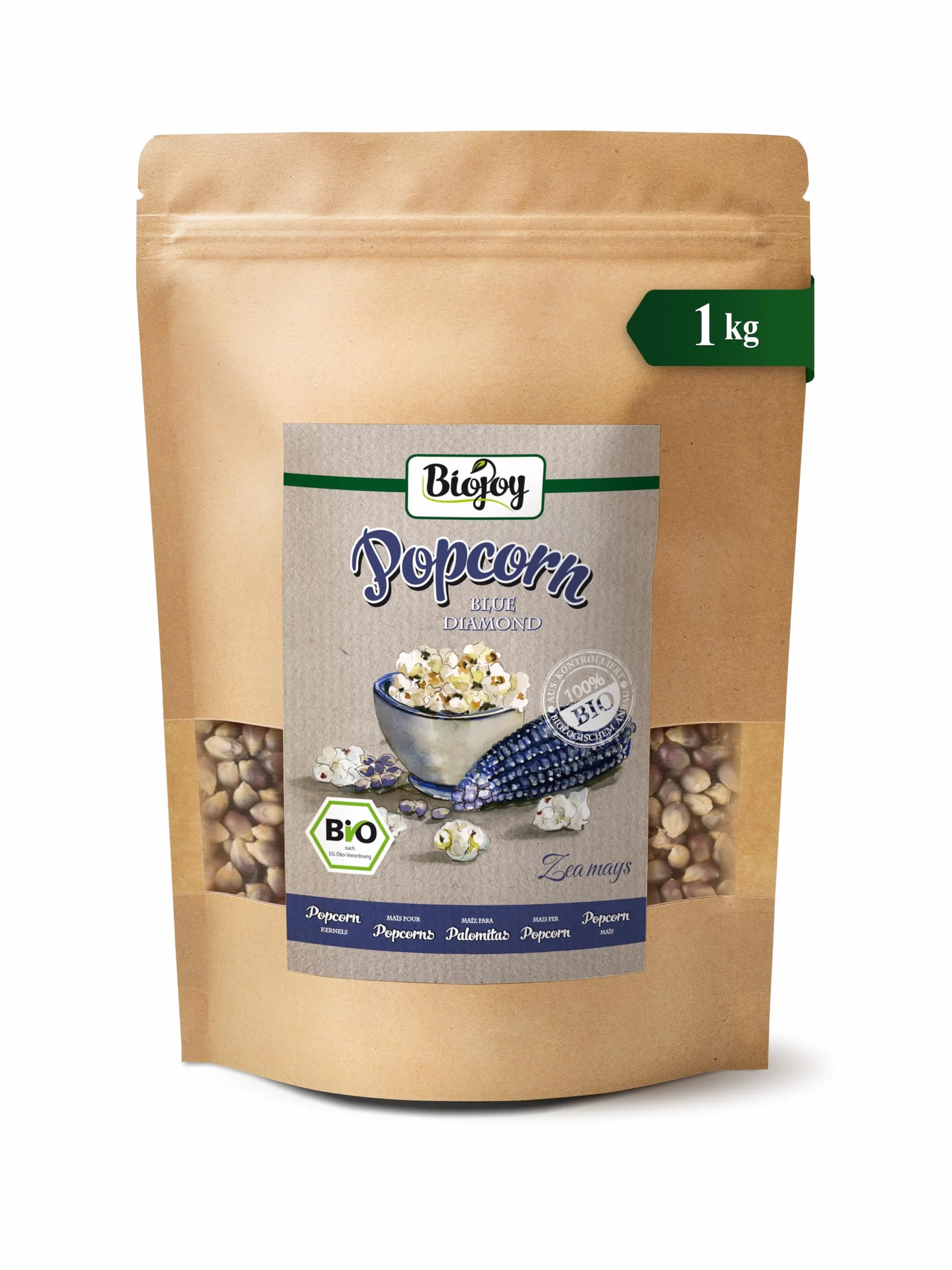 Biojoy Maíz BIO para palomitas Blue Diamond (1 kg)