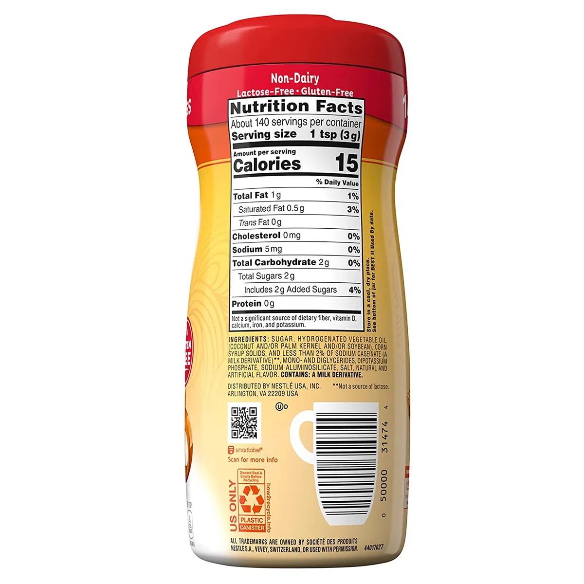 Nestle Coffee-Mate Hazelnut Powdered Coffee Creamer 15 oz - Sabor a avellana