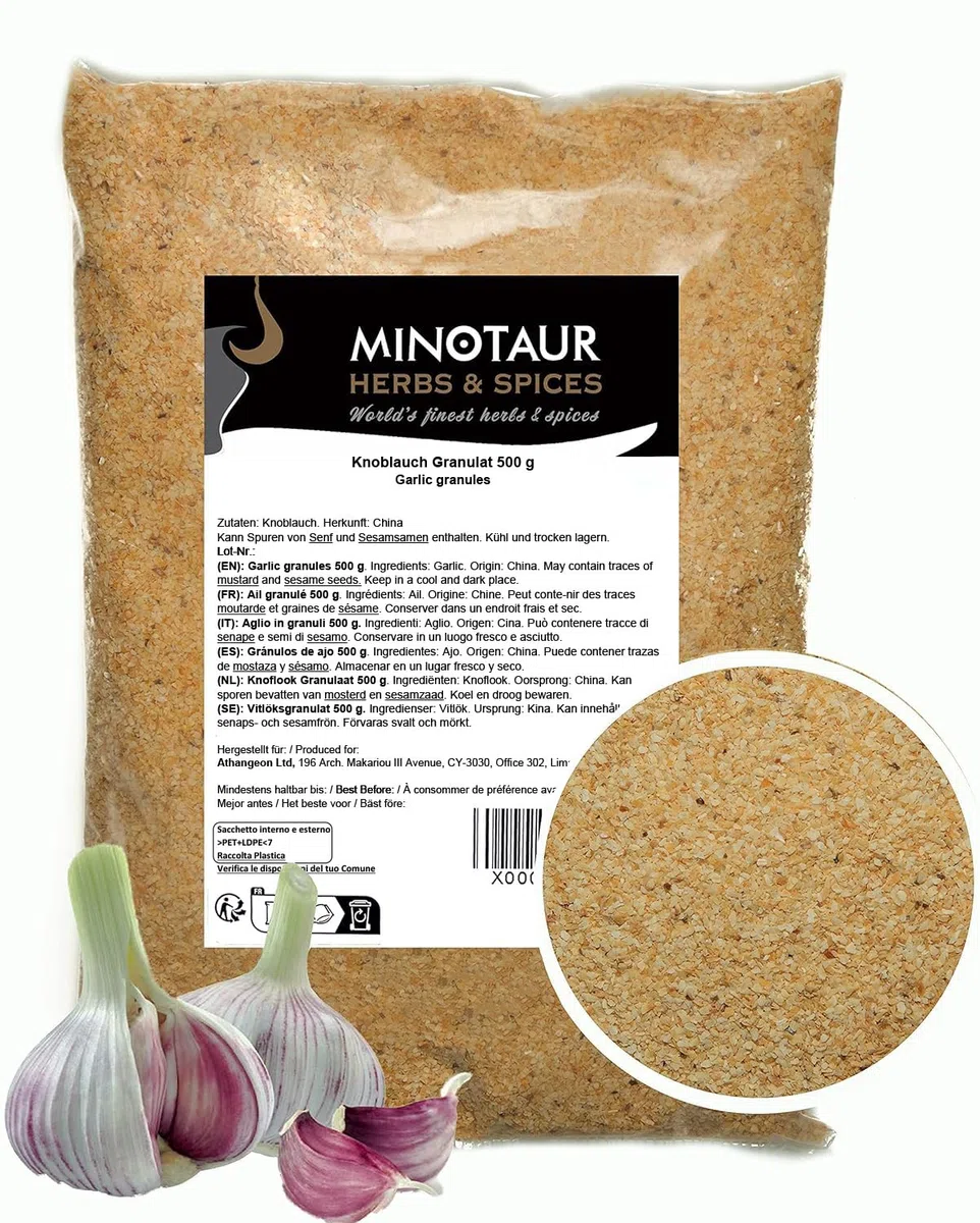 Minotaur Spices | Gránulos de ajo | 2 x 500g (1 Kg)