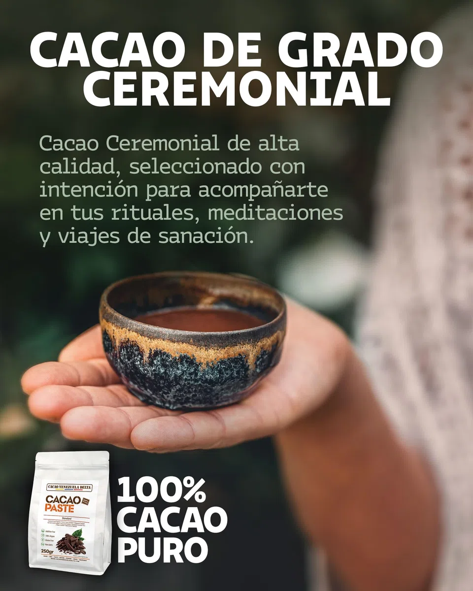 Cacao Venezuela Delta Pasta De Cacao Pura Ceremonial 250g - Chocolate Negro 100% Puro sin Azúcar para Fundir y Reposteria - Masa De Cacao Sin Gluten, Antioxidante, Vegano