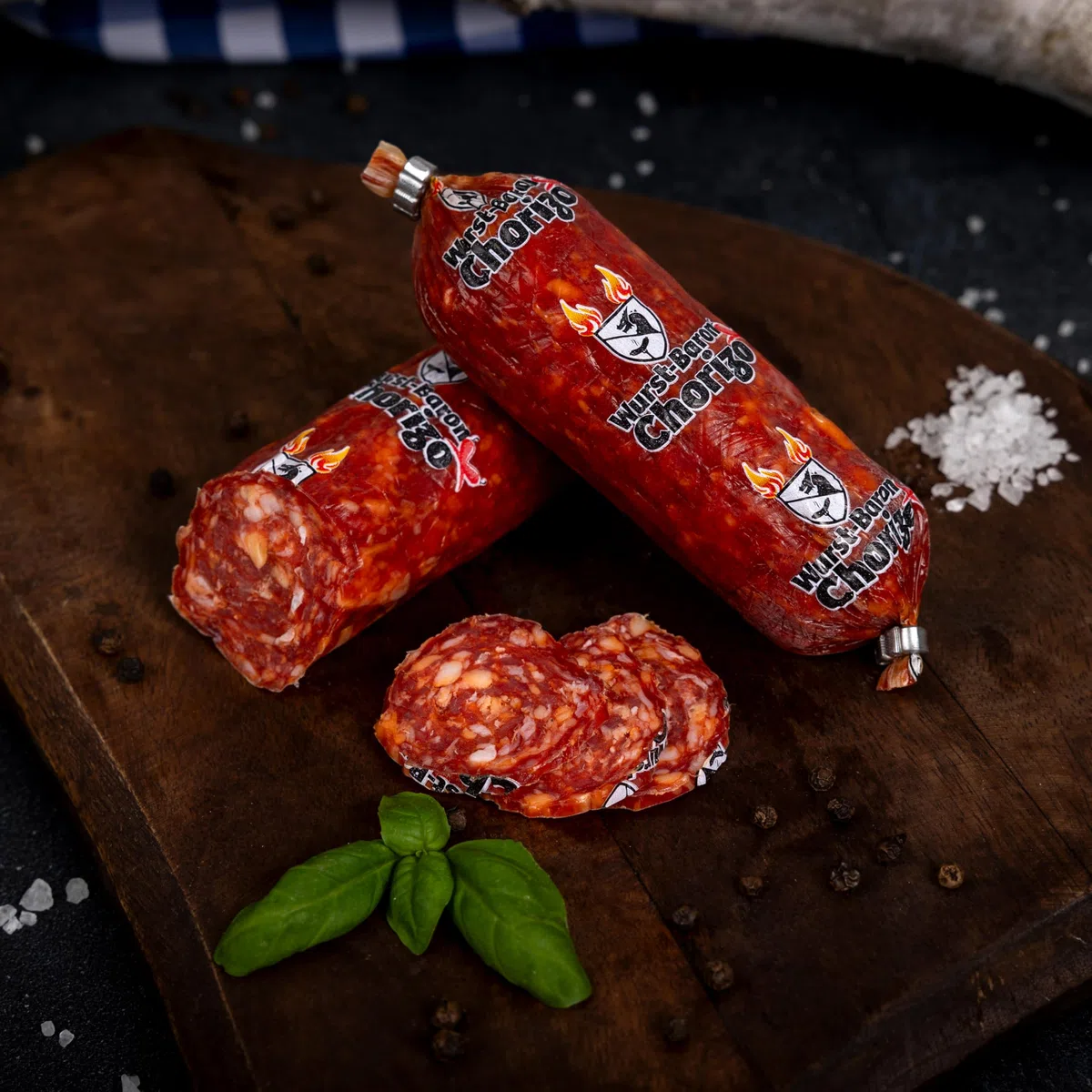WURSTBARON® Chorizo Salami, salchicha extra picante condimentada con 3 millones Scoville, condimento picante y sabor ligeramente ahumado, Made in Germany, 190 g