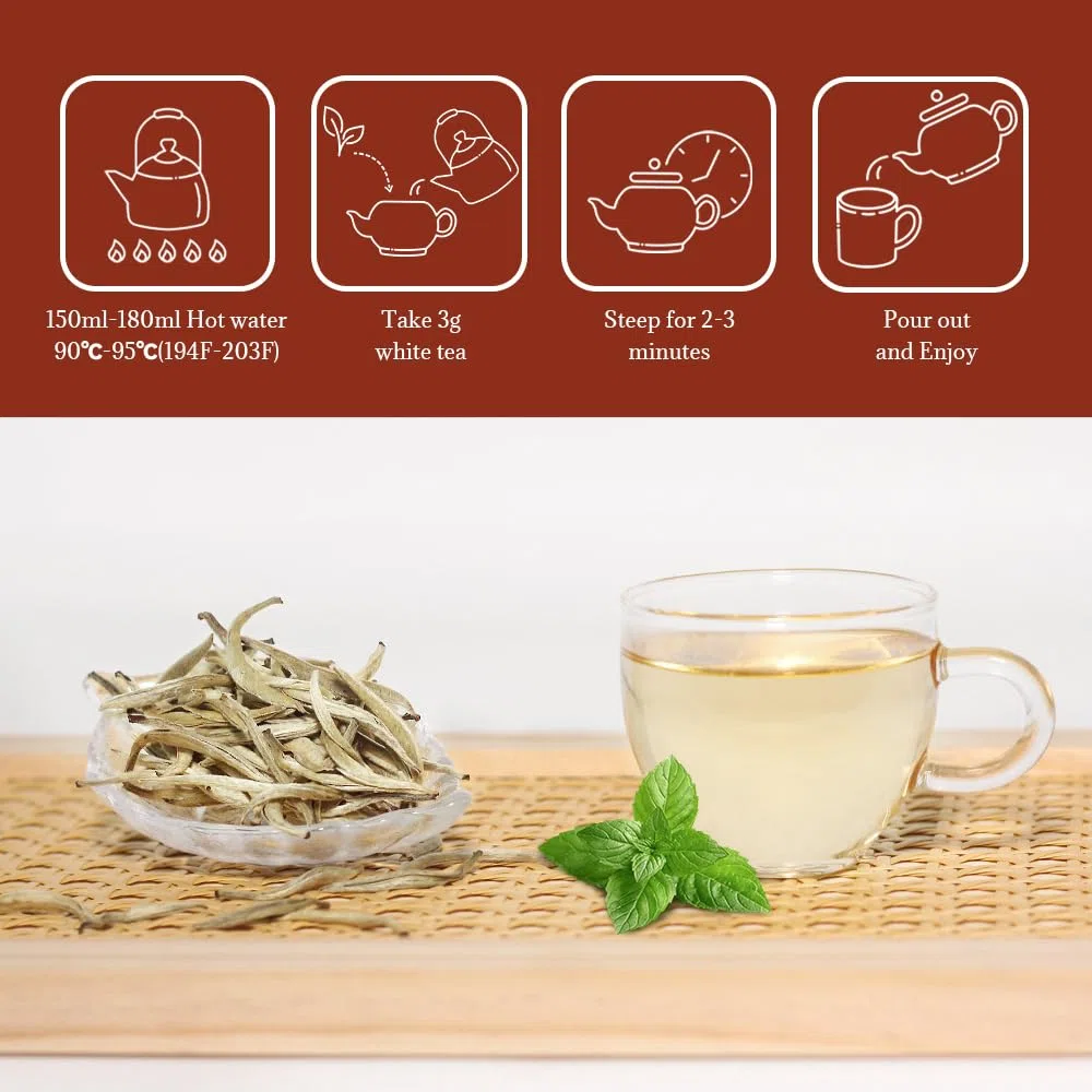 LWXLJMJZC-Té Blanco Aguja de Plata Bai Hao Yin Zhen Sliver Needle Té Chino 80g