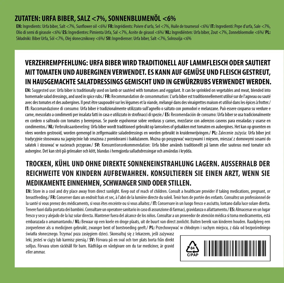 Alpi Nature Copos de Chile Urfa 500g, Copos de Pimienta Turca, Isot Biber, Urfa Biber para Cocinar