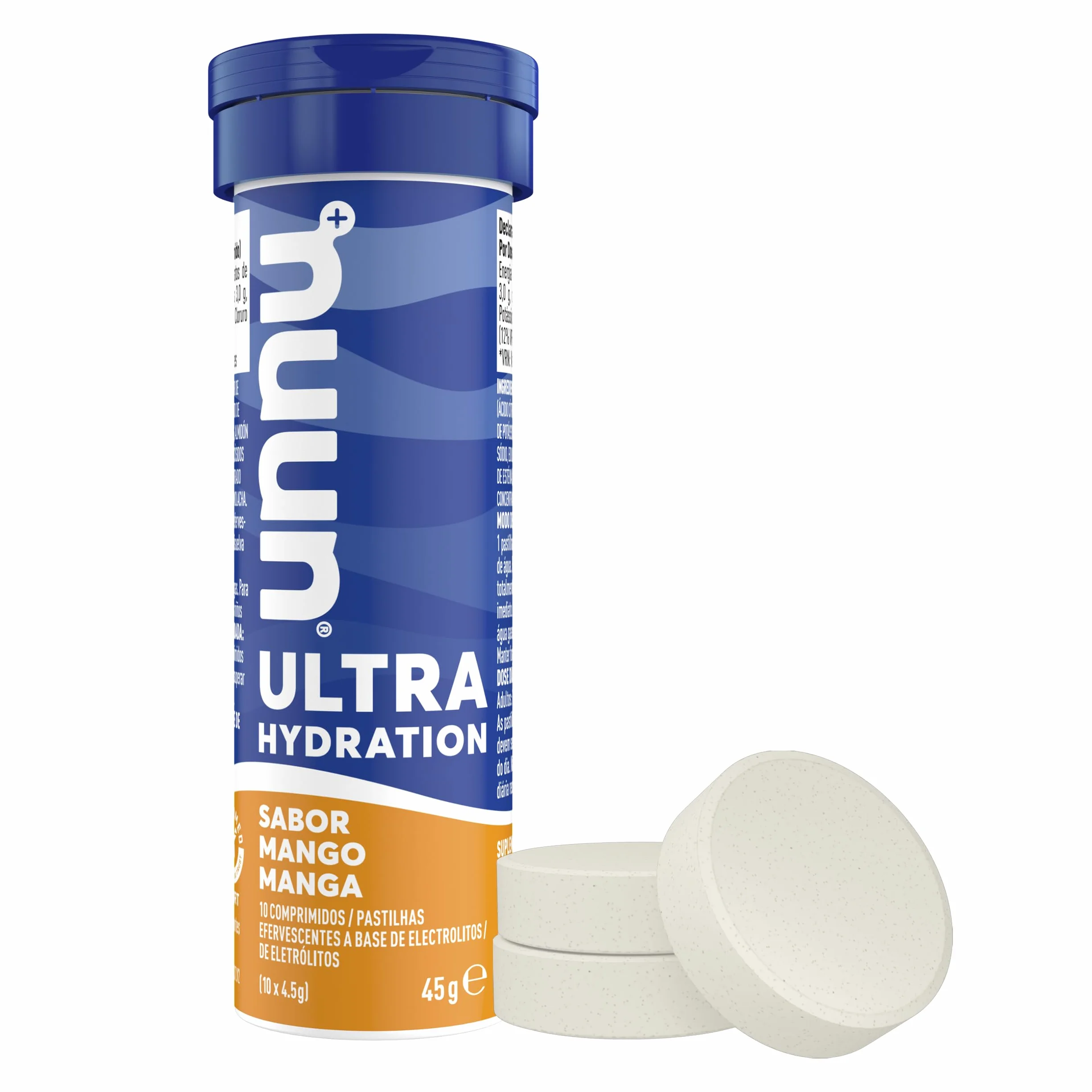 Nuun ULTRA Mango Comprimidos Efervescentes con Electrólitos y Vitamina C, Contribuye a una Óptima Hidratación y Funcionamiento del Sistema Inmune, 1 Tubo con 10 Tabletas Efervescentes