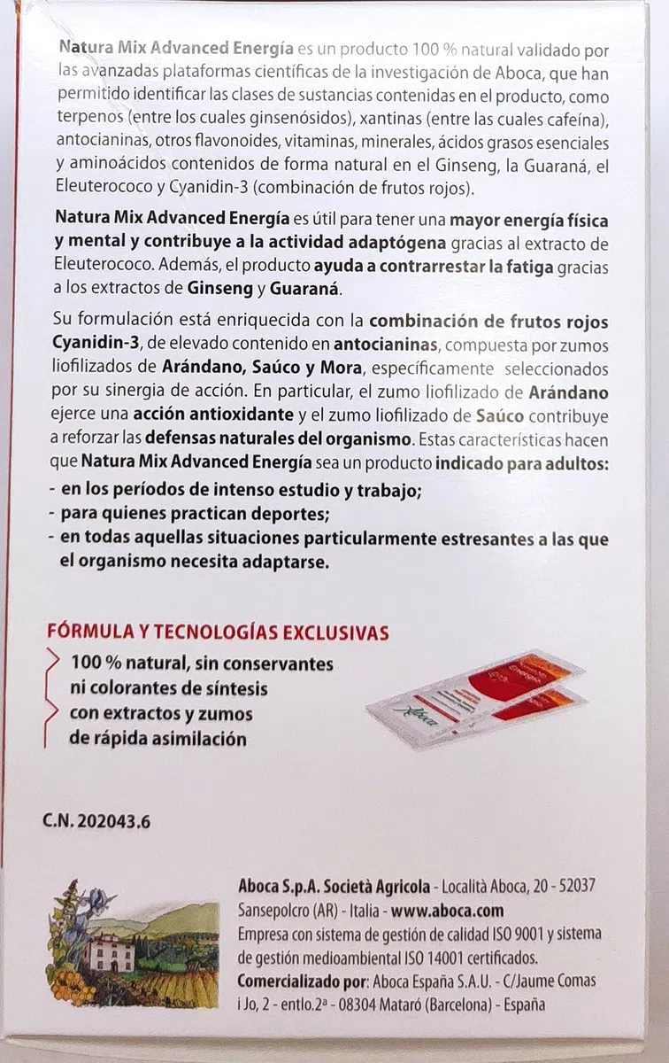 Aboca Natura Mix Advanced Energía - 28 sobres de granulado