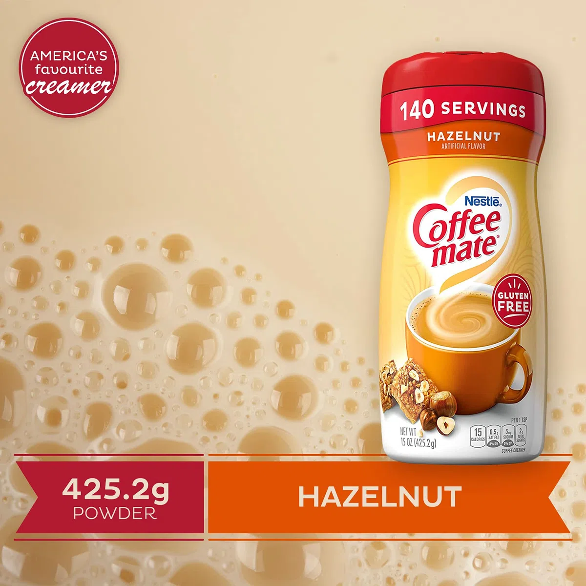 Nestle Coffee-Mate Hazelnut Powdered Coffee Creamer 15 oz - Sabor a avellana