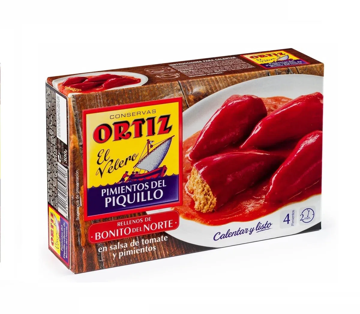 Pimientos del Piquillo rellenos de bonito del Norte 300g Ortiz (Pack de 3 unidades)