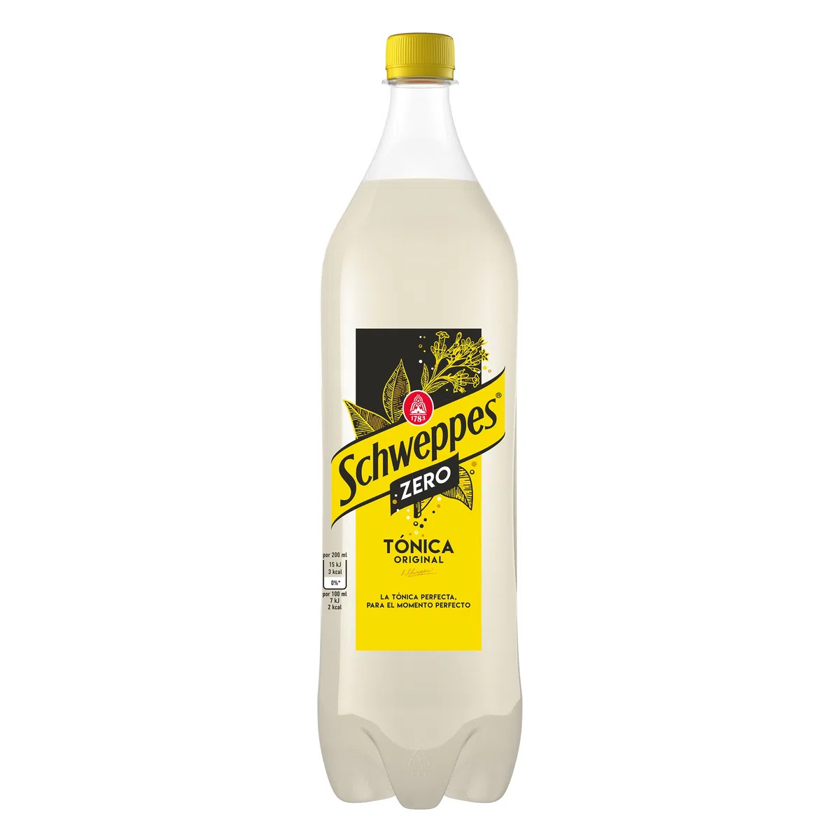 Schweppes Tónica Zero, Sin Azúcar ni Calorías - Botella PET, Pack 12 x 1 L