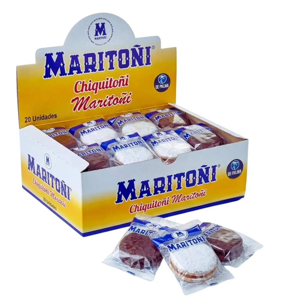 Chiquitoñi de Maritoñi Pack 20 Unidades - El Delicioso Dulce Granadino con 70 Años de Tradición - Surtido de 10 ChocoToñis y 10 Maritoñis - Dulces compuesto de Galleta y Bizcocho