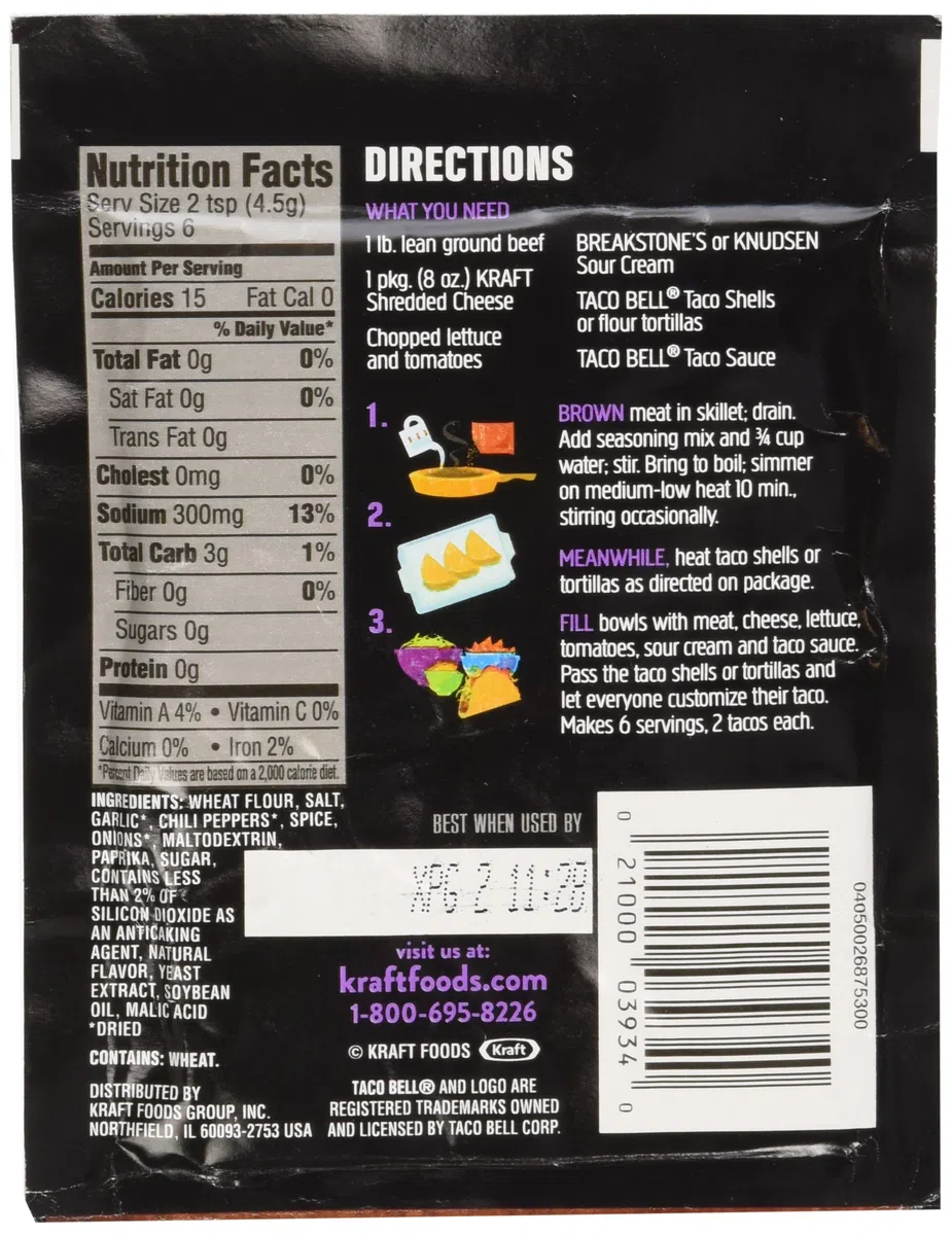 Taco Bell Taco Seasoning Mix 1oz (6 Packets)