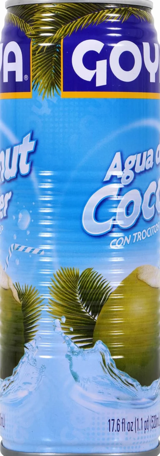 Goya Agua de Coco 520 ml, Refrescante Agua de Coco Natural con Trocitos de Pulpa, Sabor Tropical, Hidratante y Reconstituyente con Electrolitos y Minerales