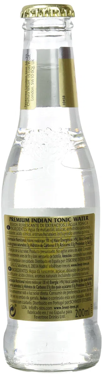 Fever Tree Agua Tónica Premium India, 4 x 20cl
