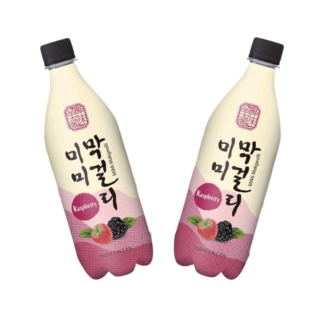 Korean Market | Mimi Makgeolli Frambuesa | Vino de Arroz Coreano | 750ml | Vol. 6%