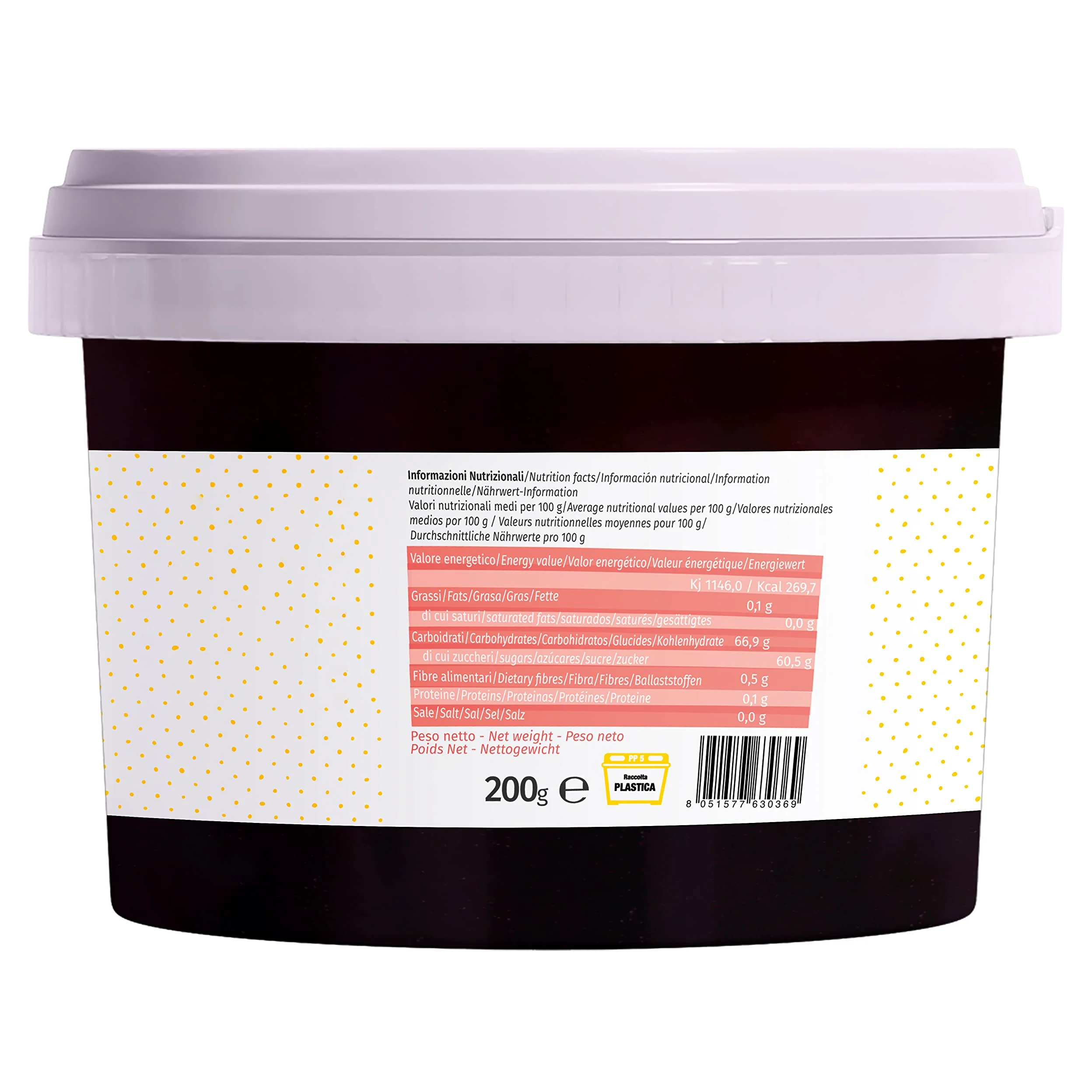 Dolcincasa.com Pasta Helada Amarena Ideal para Helados Pasteleria Postres para uso Domestico y Profesional Sin Gluten 200gr